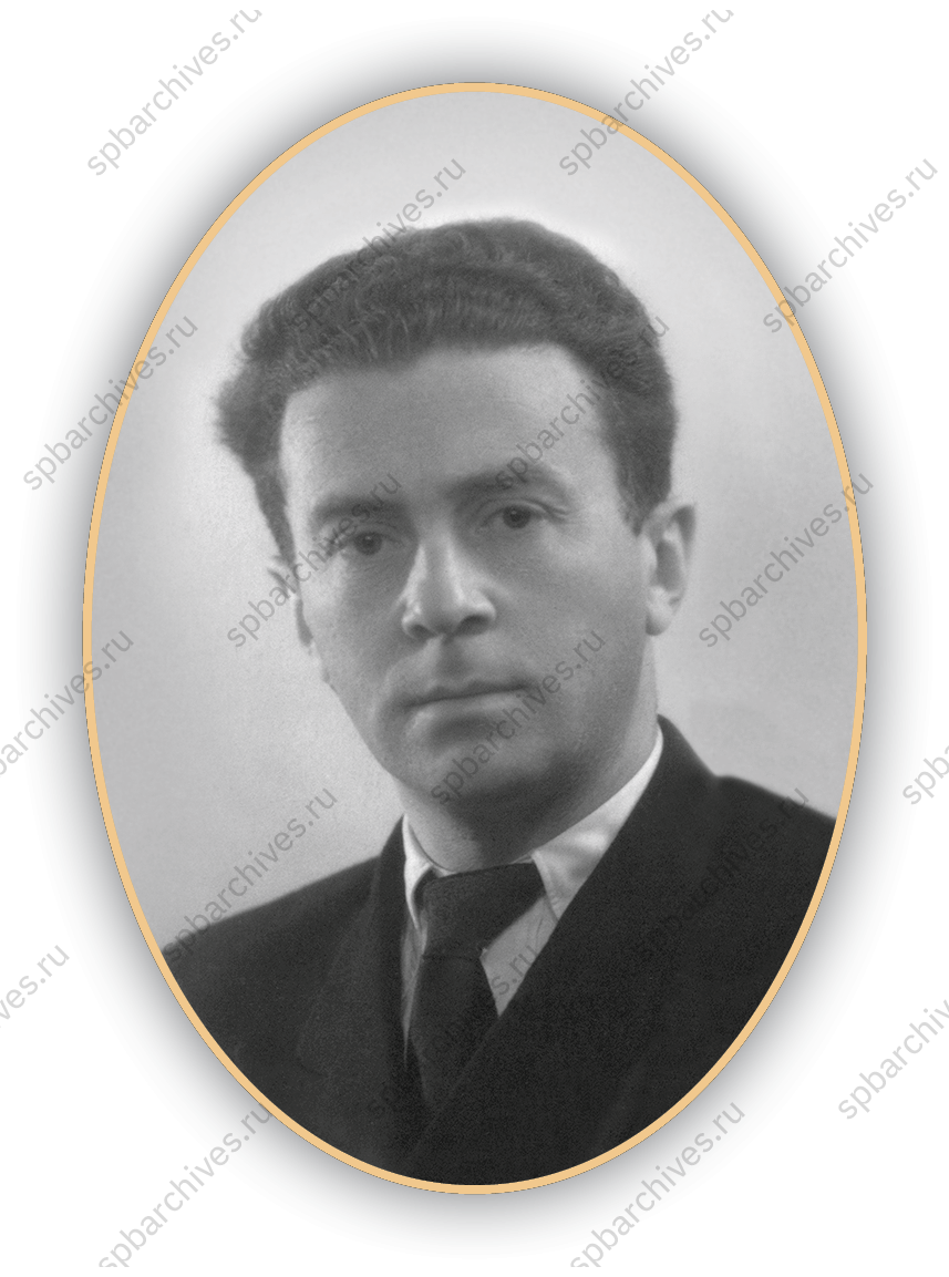 Первый заместитель заведующего Ленгорфинотдела в 1940–1949 гг. Г.Л.Рабинович.<br />
1947 г.<br />
<em>ЦГАИПД СПб. Ф.Р-1728. Оп.1. Д.821910/1. Л.2.</em>